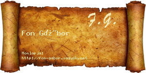 Fon Gábor névjegykártya